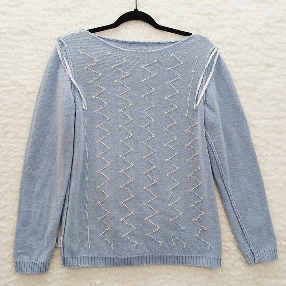 Sweater Size L Marina Wool Cashmere Powder Blue Pullover Whinsycore Soft Fairy - Picture 8 of 12